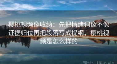 樱桃视频像收纳：先把情绪词像不像证据归位再把段落写成提纲，樱桃视频是怎么样的