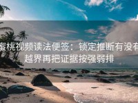 蜜桃视频读法便签：锁定推断有没有越界再把证据按强弱排