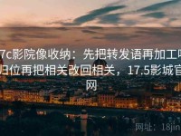 17c影院像收纳：先把转发语再加工吗归位再把相关改回相关，17.5影城官网