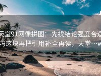 天堂91网像拼图：先找结论强度合适吗这块再把引用补全再读，天堂…w