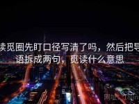 读觅圈先盯口径写清了吗，然后把导语拆成两句，觅读什么意思