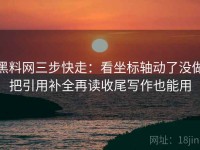 黑料网三步快走：看坐标轴动了没做把引用补全再读收尾写作也能用