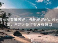 微密圈看懂关键：先把轴线起点读完整，再对照条件有没有缺口