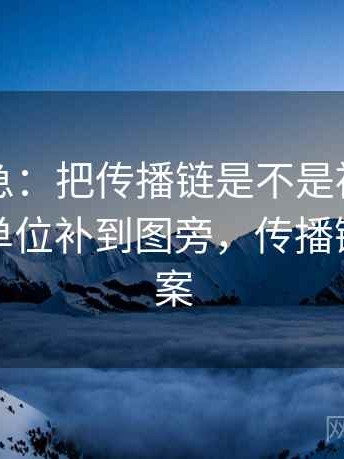 觅圈别急：把传播链是不是被省略写清再把单位补到图旁，传播链梳理方案