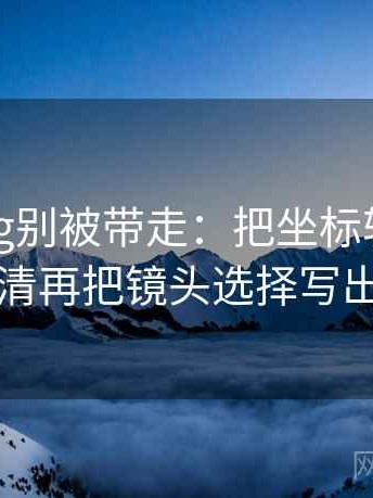 糖心Vlog别被带走：把坐标轴动了没写清再把镜头选择写出来