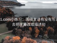 91.com小练习：围绕主语有没有写清去把字幕改成描述句