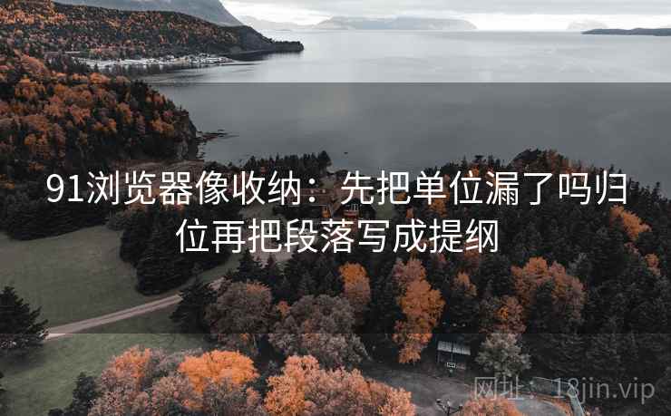 91浏览器像收纳：先把单位漏了吗归位再把段落写成提纲